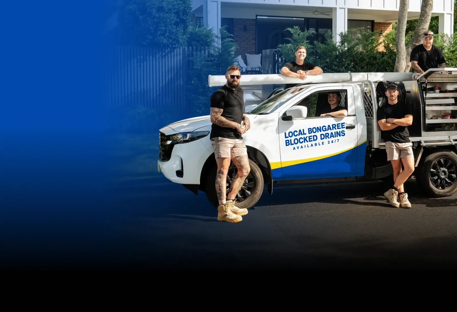 Local Bongaree Blocked Drains team with the ute
